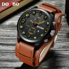 DOOBO Men Watches Top Brand Luxury Gold Male Watch Fashion Leather Strap Casual sport Wristwatch With Big Dial Drop Shipping
