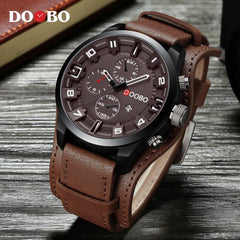 DOOBO Men Watches Top Brand Luxury Gold Male Watch Fashion Leather Strap Casual sport Wristwatch With Big Dial Drop Shipping
