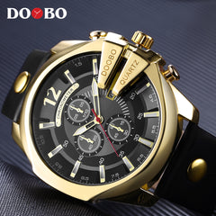 DOOBO Men Watches Top Brand Luxury Gold Male Watch Fashion Leather Strap Casual sport Wristwatch With Big Dial Drop Shipping