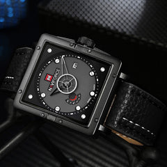 Original NAVIFORCE Men Creative Square Wrist Watch Leather Quartz Sports Watches Male Waterproof Clock Fashion Relogio Masculino