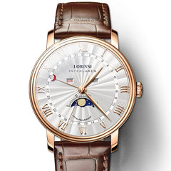 LOBINNI Men Watches Switzerland Luxury Brand Watch Men Sapphire Waterproof Moon Phase reloj hombre Japan Miyota Movement L3603M