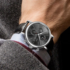 Switzerland LOBINNI Men Watches Luxury Brand Perpetual Calender Auto Mechanical Men's Clock Sapphire Leather relogio L13019-6