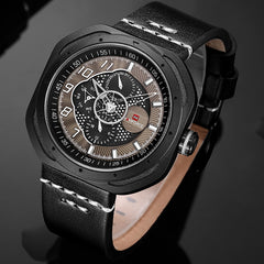 NAVIFORCE Men's Creative Military Sports Watches Leather Waterproof Wristwatch Fashion Quartz Clock Relogio Masculino Male 2019