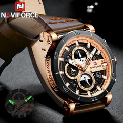 Relogio Masculino NAVIFORCE Men Watch Top Brand Luxury Sport Chronograph Military Army Wristwatch Leather Quartz Male Clock 9131