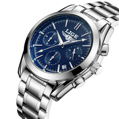 Watches Men LIGE Brand Full Steel Military Watches Men's Quartz Clock Men Business Watch Sport Waterproof WristWatch Man Relojes