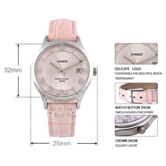 Casio watch Analogue Women's Quartz Watch Elegant Simple Leather Strap Steel Belt Waterproof Pointer Watch  LTP-E142
