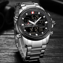 New Watches Men Luxury Top Brand Naviforce LED Men Sports Watches Waterproof Full Steel Quartz Men's Watch Relogio Masculino