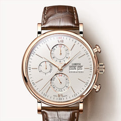 Switzerland LOBINNI Men Watches Luxury Brand Perpetual Calender Auto Mechanical Men's Clock Sapphire Leather relogio L13019-6