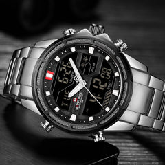 New Watches Men Luxury Top Brand Naviforce LED Men Sports Watches Waterproof Full Steel Quartz Men's Watch Relogio Masculino