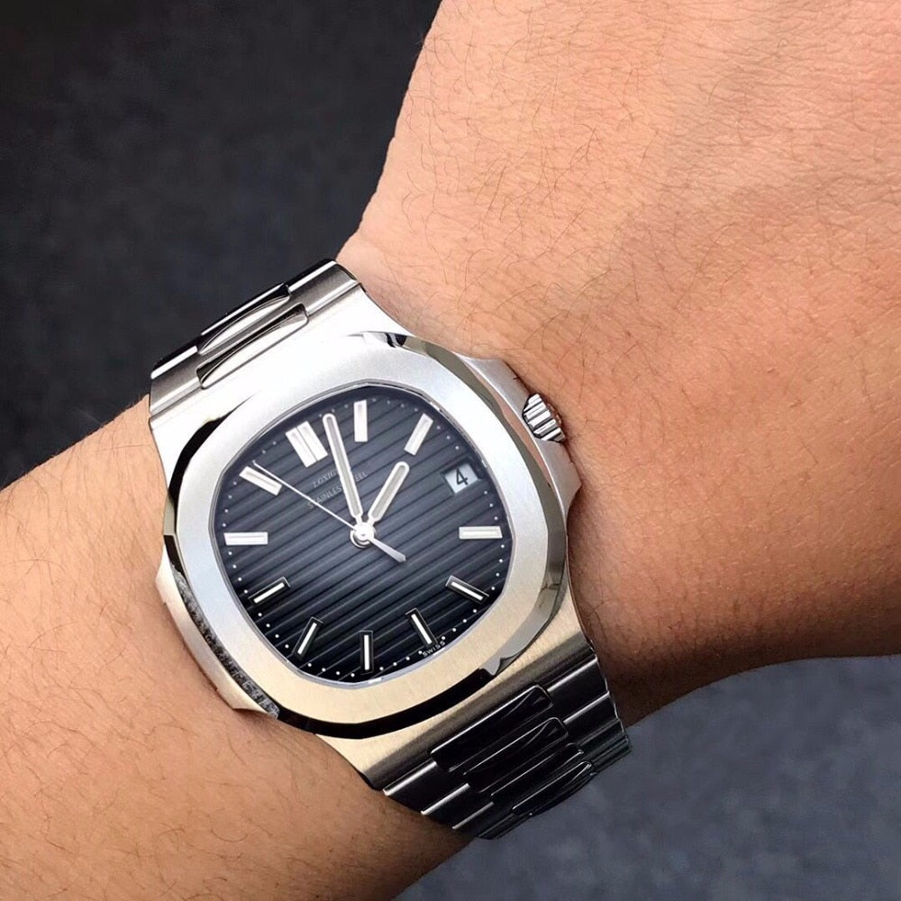 Black Top luxury brand Mens Watch Stainless Steel Watch quartz 30m waterproof Sports Watch Designer Wristwatch for men dropship