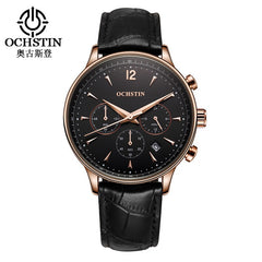 2017 Top Luxury Brand OCHSTIN Men Sports Watches Men's Quartz Date Clock Man Leather Military Wrist Watch Male Relogio Masculino