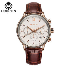 2017 Top Luxury Brand OCHSTIN Men Sports Watches Men's Quartz Date Clock Man Leather Military Wrist Watch Male Relogio Masculino