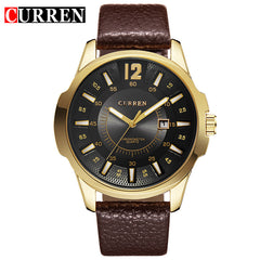 CURREN Mens Watches Top Luxury Brand Leather Starp Men's Quartz Date Clock Men Fashion Business Wrist Watch Relogio Masculino