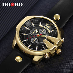 DOOBO Men Watches Top Brand Luxury Gold Male Watch Fashion Leather Strap Casual sport Wristwatch With Big Dial Drop Shipping