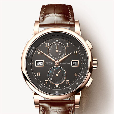 LOBINNI Men Watch Switzerland Luxury Brand Automatic Mechanical Men's Wirstwatches Sapphire Leather Tracymeter relogio L16001-3