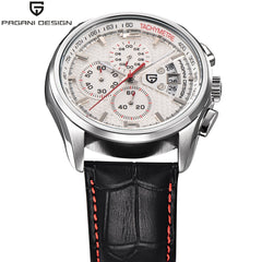 PAGANI DESIGN Mens watches Chronograph outdoor sports waterproof leather strap quartz-watch men student fashion wristwatch male