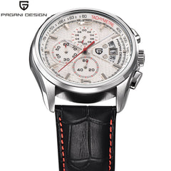 PAGANI DESIGN Mens watches Chronograph outdoor sports waterproof leather strap quartz-watch men student fashion wristwatch male