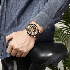 Relogio Masculino NAVIFORCE Men Watch Top Brand Luxury Sport Chronograph Military Army Wristwatch Leather Quartz Male Clock 9131