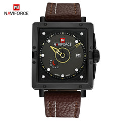 NAVIFORCE Men Quartz Sports Watches Fashion Top Brand Leather Strap Creative Waterproof Wristwatches Man Clock Relogio Masculino