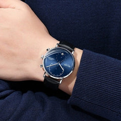 Mens Waterproof Watches Leather Strap Slim Quartz Casual Business Mens Wrist Watch Top Brand Belushi 537 Male Clock 2019 Fashion