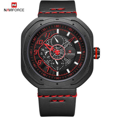 NAVIFORCE Men's Creative Military Sports Watches Leather Waterproof Wristwatch Fashion Quartz Clock Relogio Masculino Male 2019