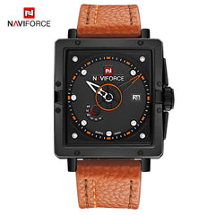 NAVIFORCE Men Quartz Sports Watches Fashion Top Brand Leather Strap Creative Waterproof Wristwatches Man Clock Relogio Masculino