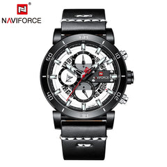 Relogio Masculino NAVIFORCE Men Watch Top Brand Luxury Sport Chronograph Military Army Wristwatch Leather Quartz Male Clock 9131