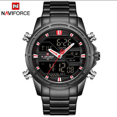 New Watches Men Luxury Top Brand Naviforce LED Men Sports Watches Waterproof Full Steel Quartz Men's Watch Relogio Masculino