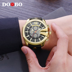 DOOBO Men Watches Top Brand Luxury Gold Male Watch Fashion Leather Strap Casual sport Wristwatch With Big Dial Drop Shipping