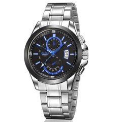 FOTINA Top Brand BOSCK Casual Business Watch Men Stainless Steel Water Resistant Quartz Clock Auto Day Date Watches Montre Homme