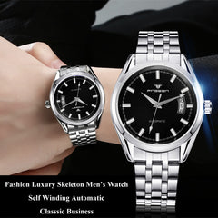 Tourbillon Men's Watches 2019 Top Brand Luxury Steel Band Automatic Hodinky Silver Skeleton Mechanical Watches Male Mekanik Saat