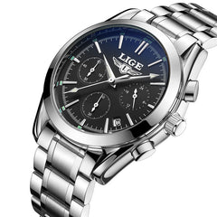 Watches Men LIGE Brand Full Steel Military Watches Men's Quartz Clock Men Business Watch Sport Waterproof WristWatch Man Relojes