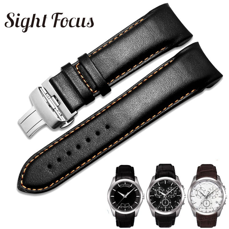 Calfskin Leather Men's Watchband 1853 for Tissot Watch Strap T035410A 407A Couturier 22 23 24mm Watch Bands Belt Wrist Bracelets
