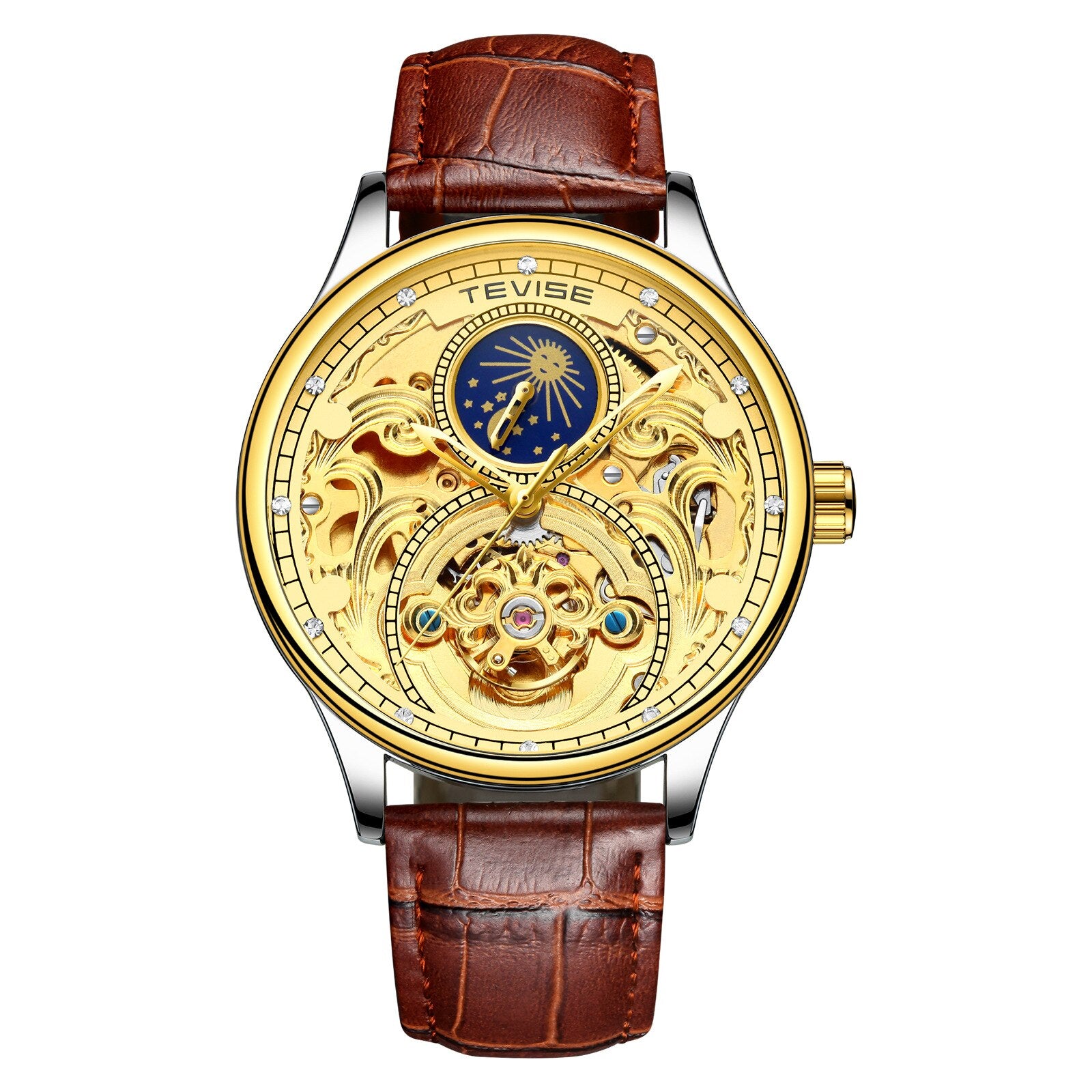 Tevise Automatic Watch Men Mechanical Watches Hollow Skeleton Self-Winding Male Luxury Brand Sport Wrist Watch Relogio Masculino
