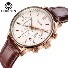 2017 Top Luxury Brand OCHSTIN Men Sports Watches Men's Quartz Date Clock Man Leather Military Wrist Watch Male Relogio Masculino