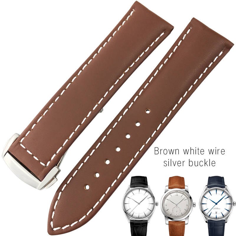 19mm 20mm 21mm 22mm Italian Cowhide Leather Watch Strap Folding Buckle Suitable for Omega Seamaster Speedmaster DE VILLE Watch