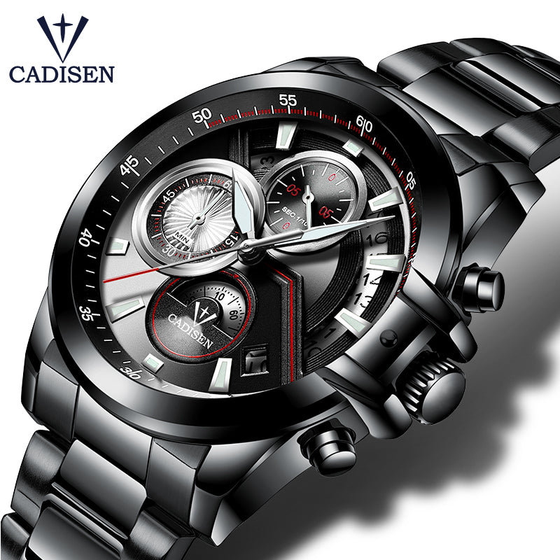 CADISEN 2019 Watch Men Top Brand Luxury Military Army Sports Casual Waterproof Mens Watches Quartz Stainless Steel Wristwatch