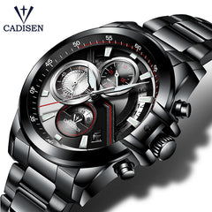 CADISEN 2019 Watch Men Top Brand Luxury Military Army Sports Casual Waterproof Mens Watches Quartz Stainless Steel Wristwatch