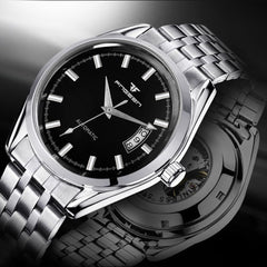 Tourbillon Men's Watches 2019 Top Brand Luxury Steel Band Automatic Hodinky Silver Skeleton Mechanical Watches Male Mekanik Saat