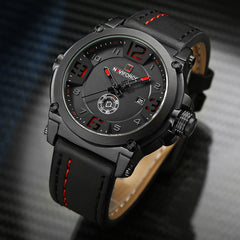 NAVIFORCE Top Luxury Brand Men Sports Military Quartz Watch Man Analog Date Clock Leather Strap Wristwatch Relogio Masculino