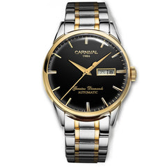 CARNIVAL Men's Self-Wind Luxury Mechanical Watches Water Resistant Automatic Classic Leather Wrist Watche Men Reloj Hombre