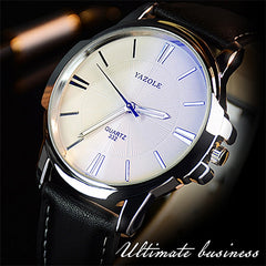 Newest YAZOLE Mens Watches Top Brand Luxury Blue Glass Watch Men Watch Waterproof Leather Roman Men's Watch Male Clock relojes