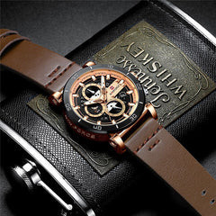 Relogio Masculino NAVIFORCE Men Watch Top Brand Luxury Sport Chronograph Military Army Wristwatch Leather Quartz Male Clock 9131