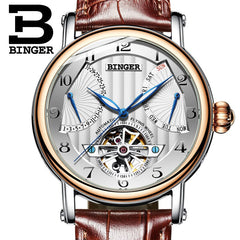 Switzerland BINGER Tourbillon Automatic Watch Mens Mechanical Multifunction Watches Top Brand Luxury Sapphire Men Clock Relogio