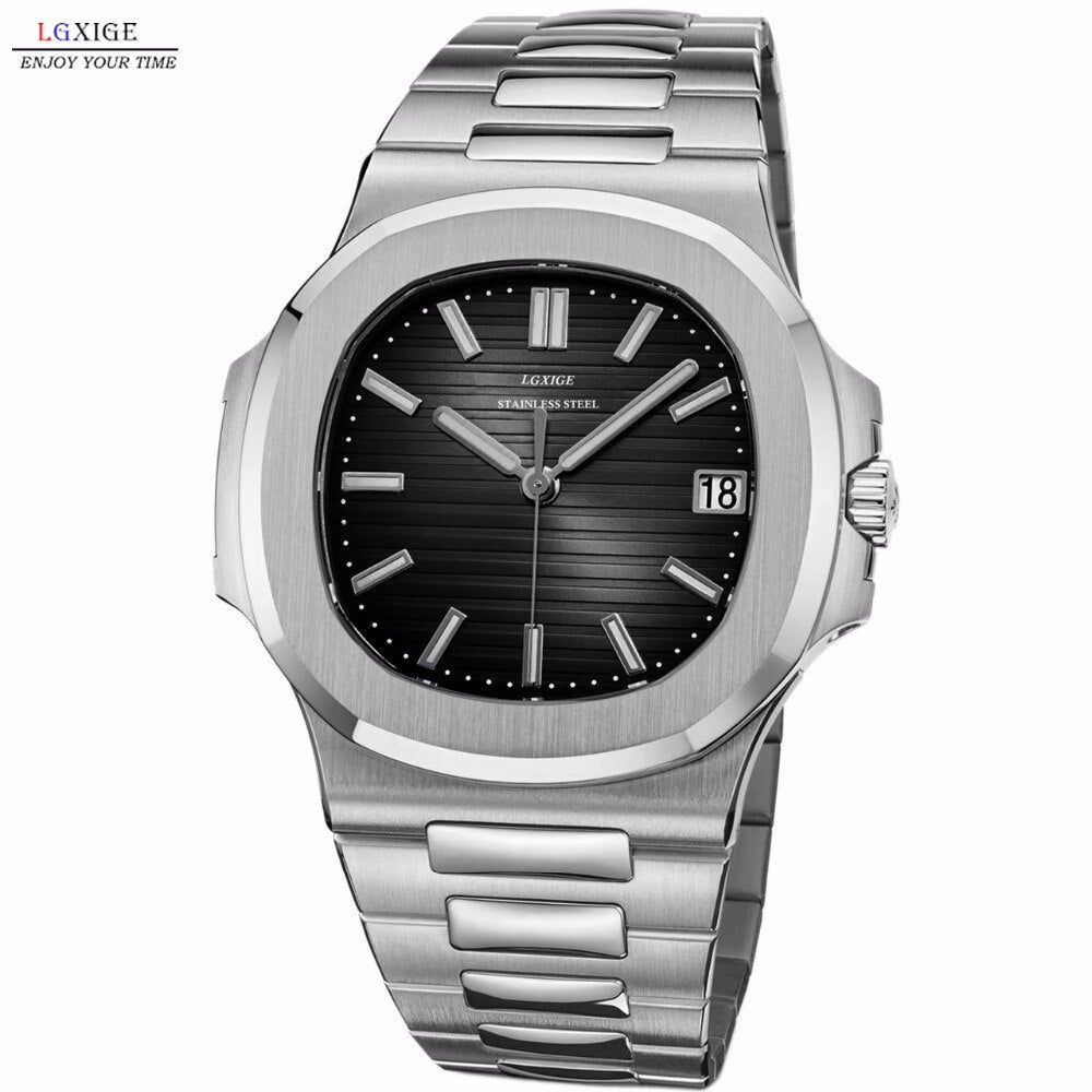 watch Men Top Brand Luxury Quartz Watch Rosegold Chronograph Sports Watch Shockproof 30m Waterproof hublo LGXIGE Wristwatch