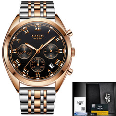2019 LIGE Mens Watches Top Brand Luxury Waterproof 24 Hour Date Quartz Clock  Male Leather Sport Wrist Watch Relogio Masculino
