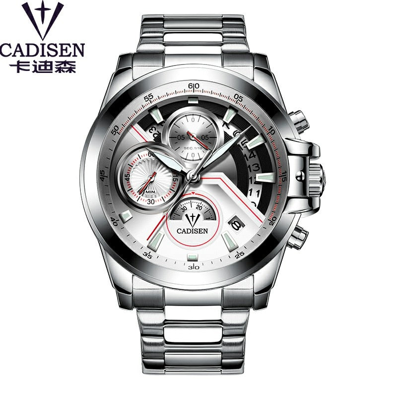 CADISEN 2019 Watch Men Top Brand Luxury Military Army Sports Casual Waterproof Mens Watches Quartz Stainless Steel Wristwatch