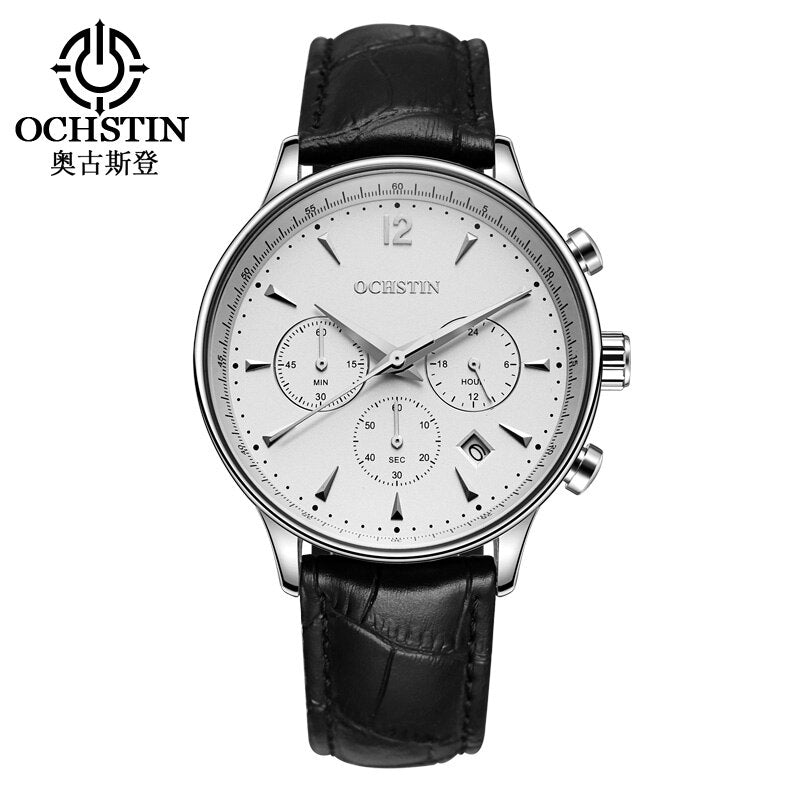 2017 Top Luxury Brand OCHSTIN Men Sports Watches Men's Quartz Date Clock Man Leather Military Wrist Watch Male Relogio Masculino
