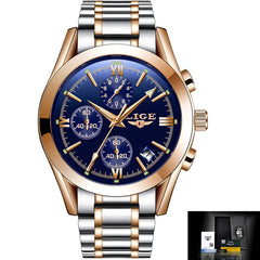 Watch men  Brand Luxury Fashion Quartz Sport Watches Men Full Steel Military Clock Waterproof Gold men's Watch Relogio Masculino
