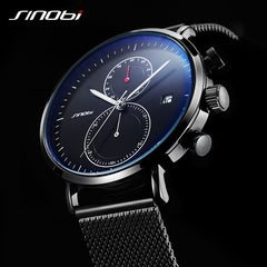 2019 SINOBI New Multifunction Men Watch Fashion DIY Luminous Quartz Watch For Men Male Casual Sport Chronograph Stop Watch Clock